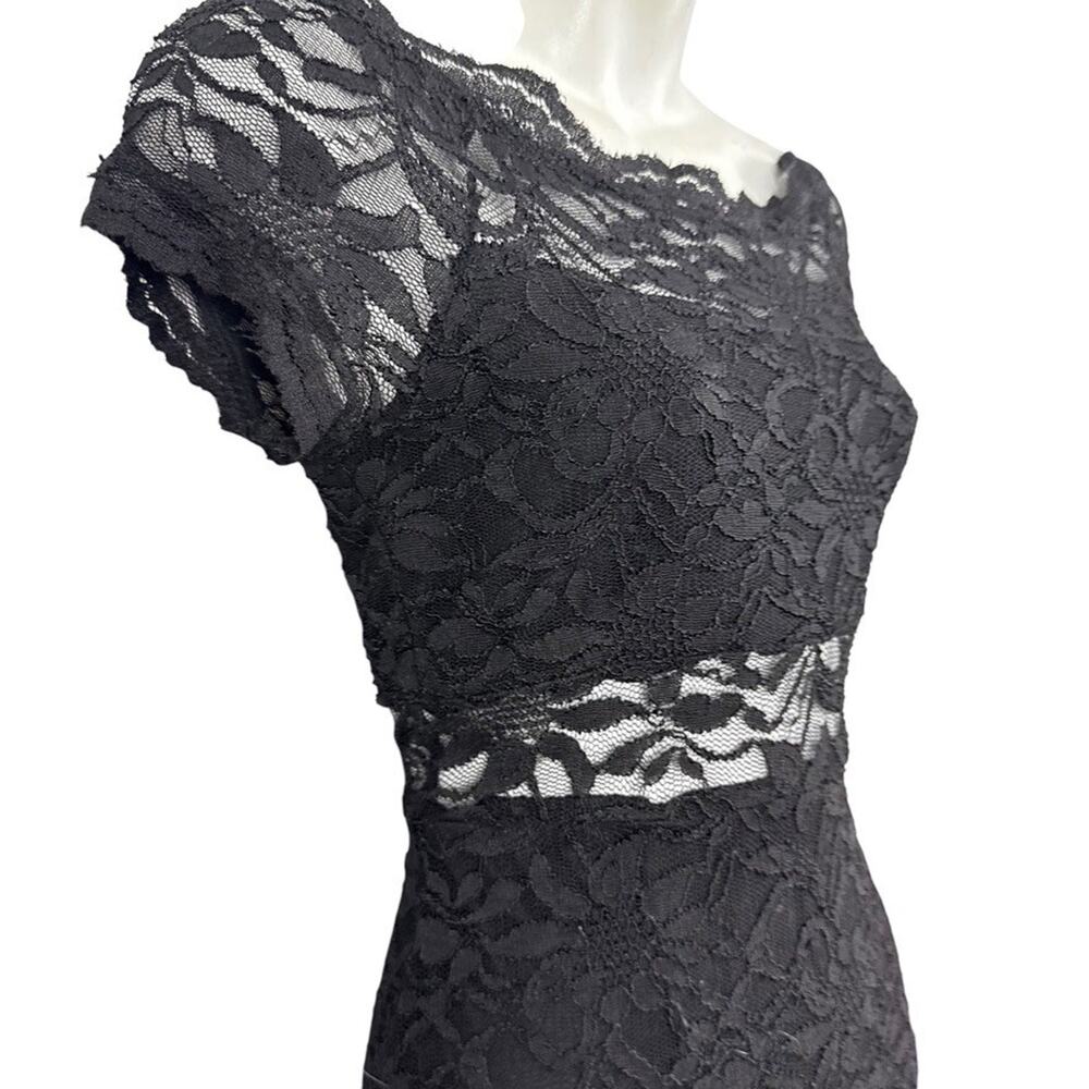 Morgan & Co All Lace Sheer Fit & Flare Mermaid Prom Formal Evening Dress 5 / 6 - Picture 4 of 16